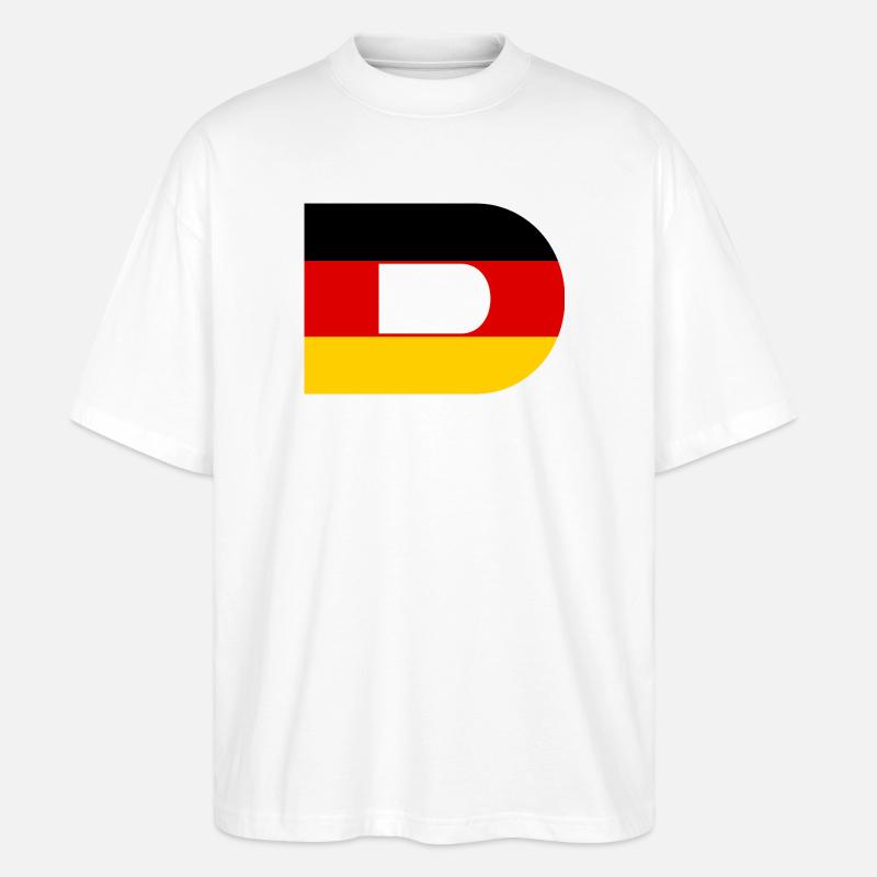 D - Style du drapeau allemand - T-shirt bio Blaster 2.0 coupe oversize Stanley/Stella Unisexe - blanc