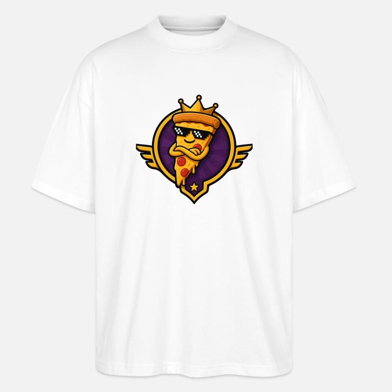 Königliche Pizza mit Sonnenbrille - Stanley/Stella Oversized Unisex Bio T-Shirt Blaster 2.0 - Weiß