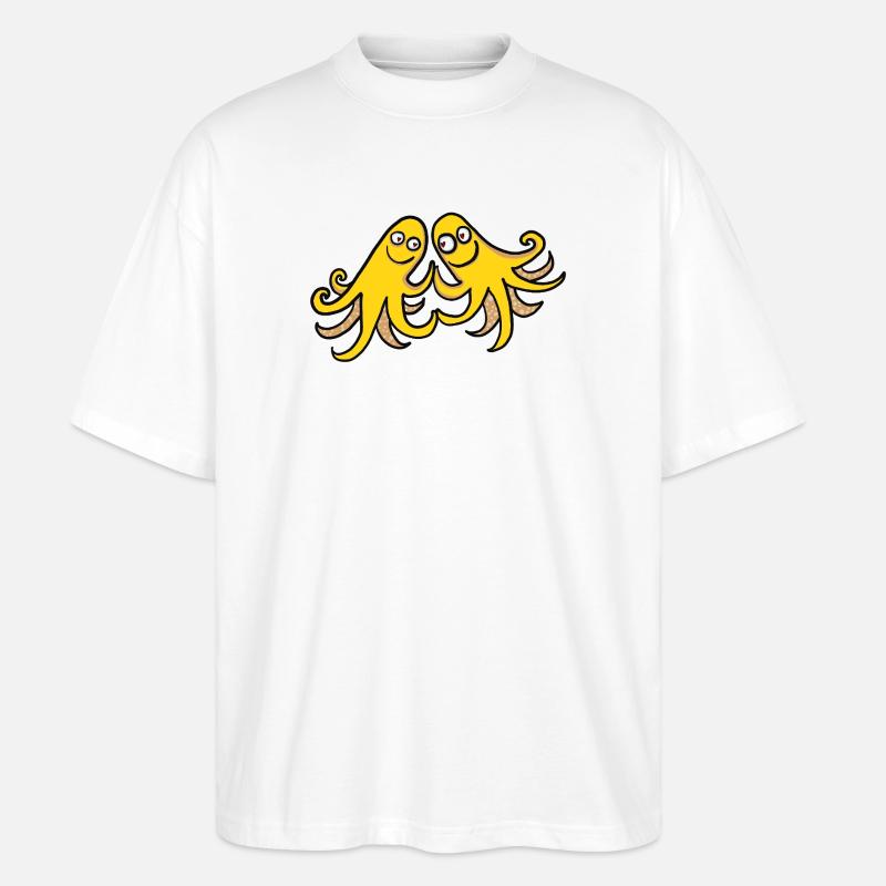 Dancing Octopuses - Stanley/Stella Oversized Unisex Organic T-shirt Blaster 2.0 - white