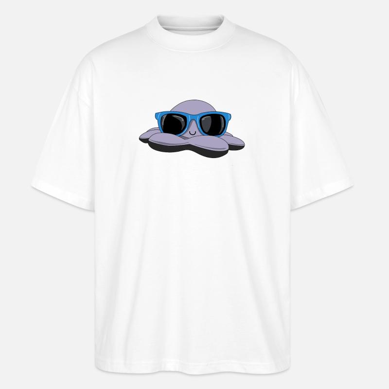 Sommerliche Krake - Stanley/Stella Oversized Unisex Bio T-Shirt Blaster 2.0 - Weiß