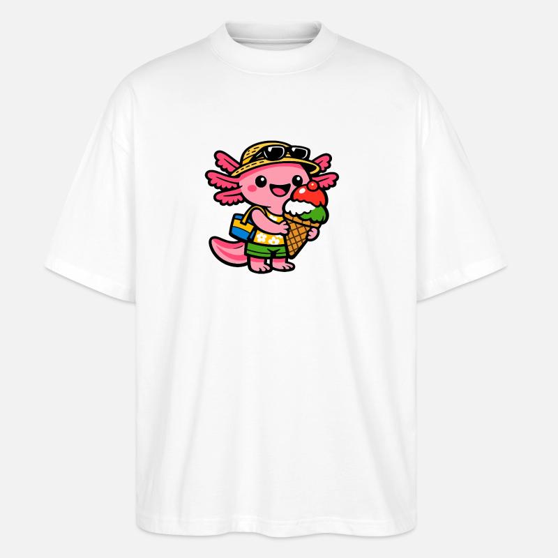 Créature de Glace Ensoleillée avec Chapeau - T-shirt bio Blaster 2.0 coupe oversize Stanley/Stella Unisexe - blanc