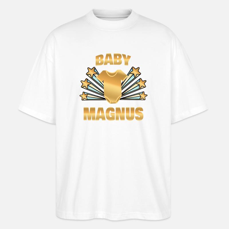Geschenk für Magnus - Stanley/Stella Oversized Unisex Bio T-Shirt Blaster 2.0 - Weiß