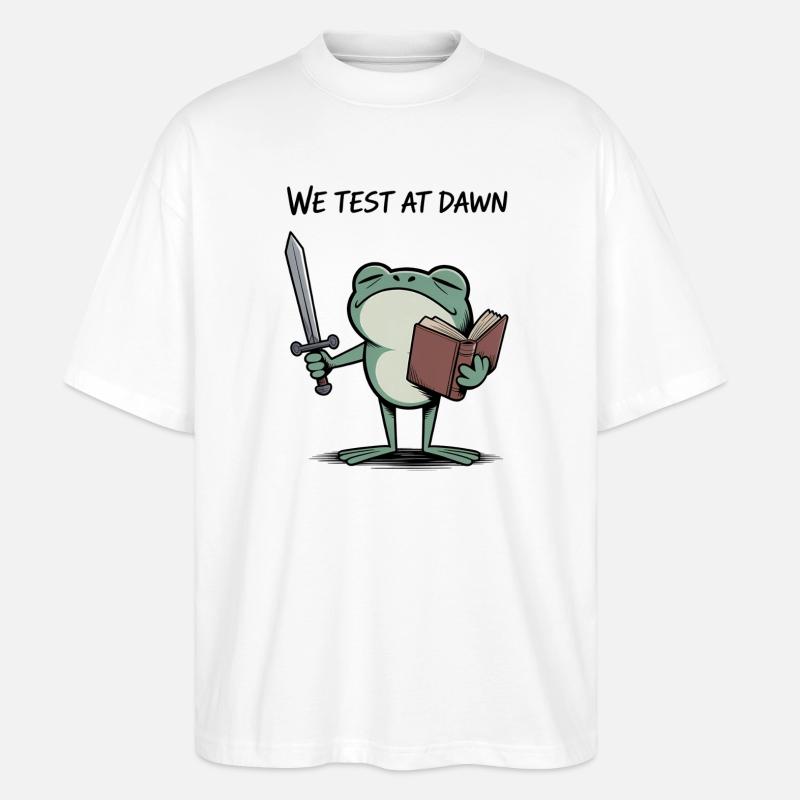 Froschritter im Morgengrauen - Stanley/Stella Oversized Unisex Bio T-Shirt Blaster 2.0 - Weiß