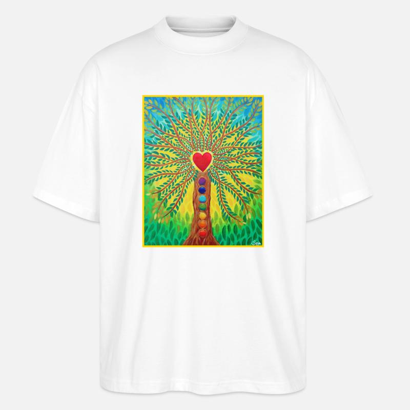 Lebensbaum Lebensenergie - Sonja von Staden - Stanley/Stella Oversized Unisex Bio T-Shirt Blaster 2.0 - Weiß
