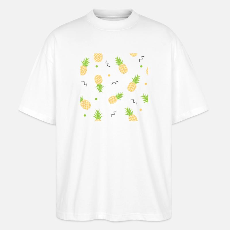 Ananasgelbes Muster - Stanley/Stella Oversized Unisex Bio T-Shirt Blaster 2.0 - Weiß