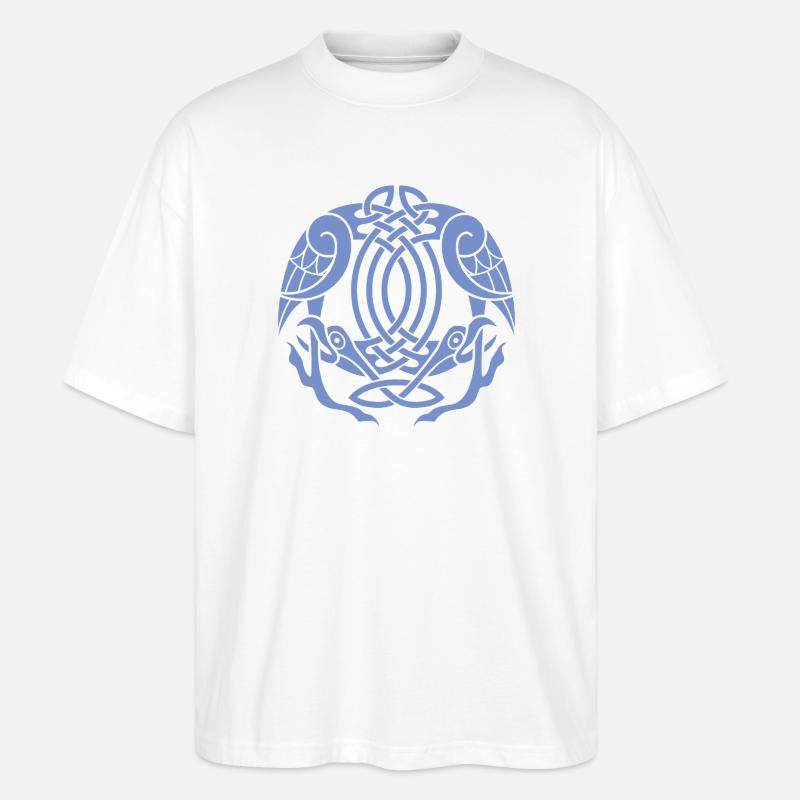 Celtic Eagle Knot  - Stanley/Stella Oversized Unisex Organic T-shirt Blaster 2.0 - white