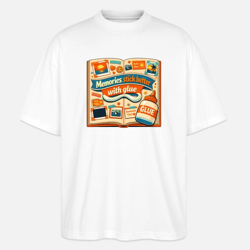 Erinnerungen kleben | Scrapbooking - Stanley/Stella Oversized Unisex Bio T-Shirt Blaster 2.0 - Weiß