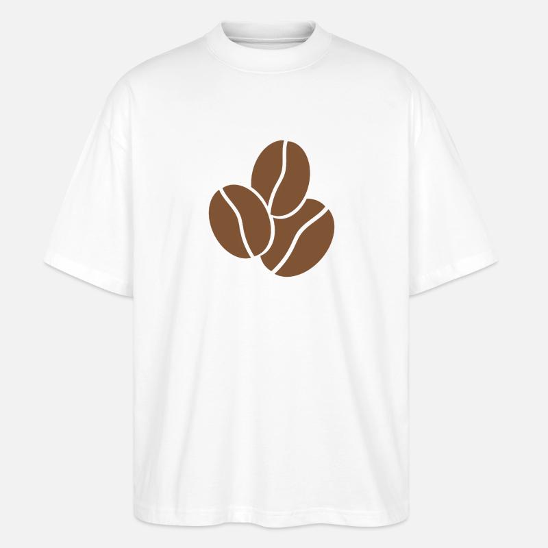 Grains de café - T-shirt bio Blaster 2.0 coupe oversize Stanley/Stella Unisexe - blanc