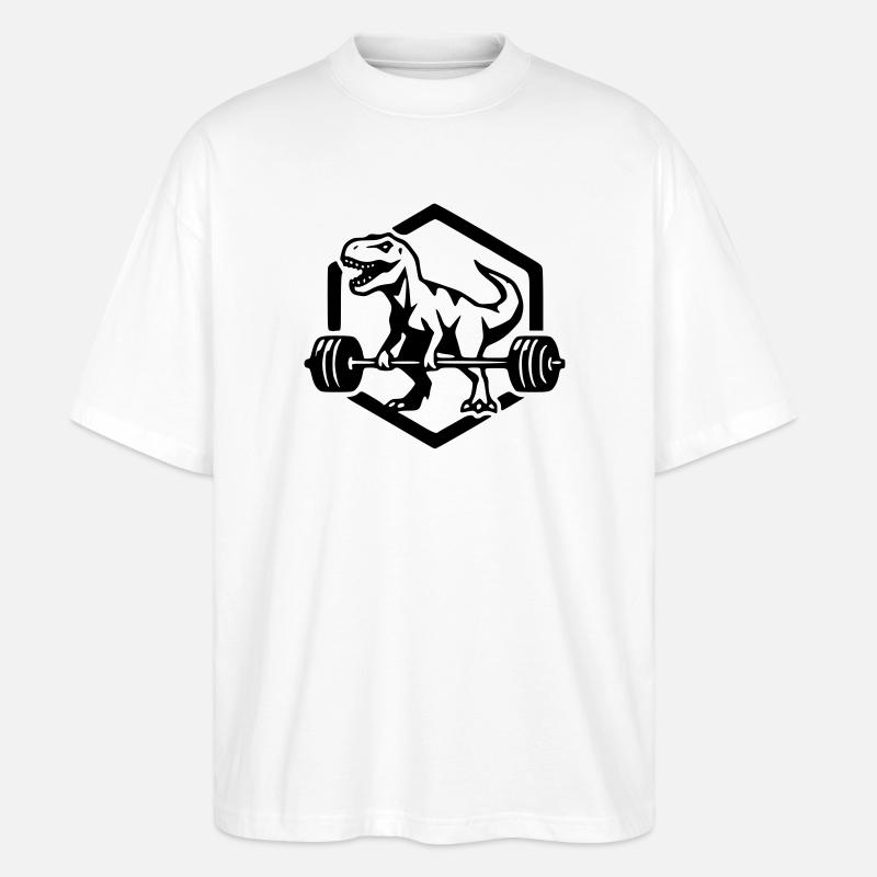 T-Rex - Stanley/Stella Oversized Unisex Organic T-shirt Blaster 2.0 - white