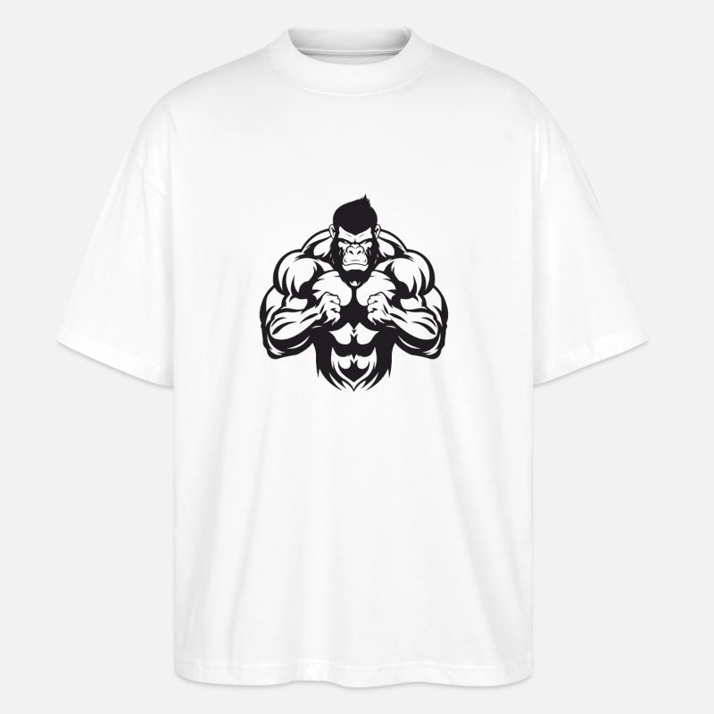Gorilla Bodybuilding - Stanley/Stella Oversized Unisex Bio T-Shirt Blaster 2.0 - Weiß