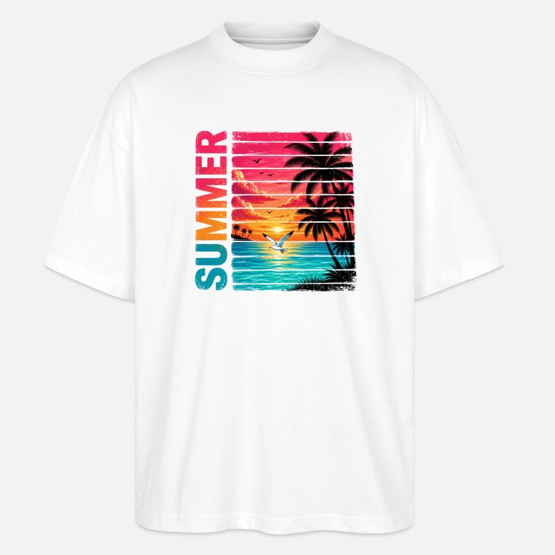 retro summer - Stanley/Stella Oversized Unisex Organic T-shirt Blaster 2.0 - white