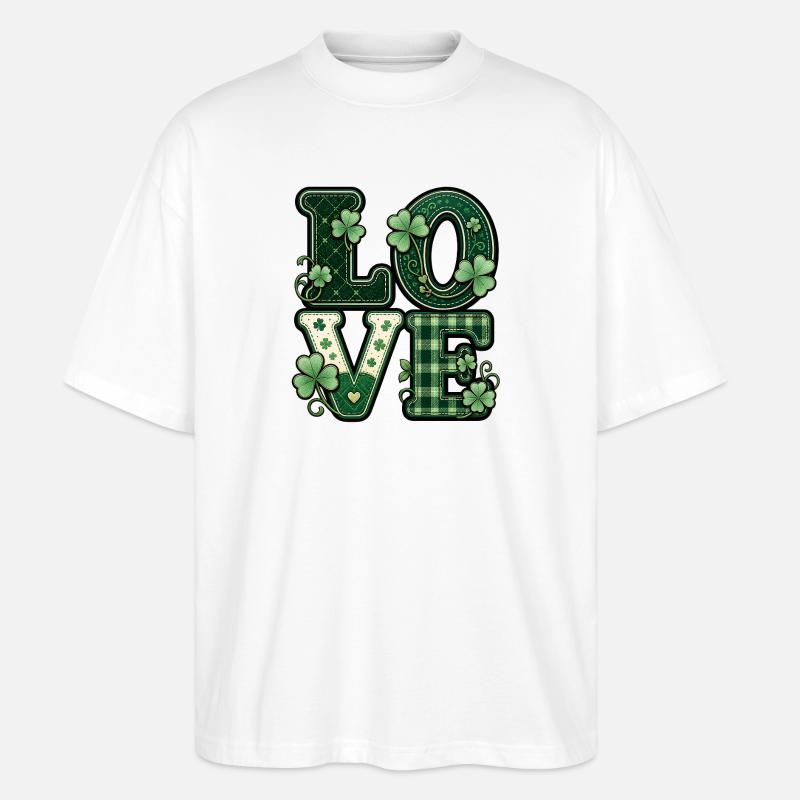 Avec amour pour la Saint-Patrick - T-shirt bio Blaster 2.0 coupe oversize Stanley/Stella Unisexe - blanc