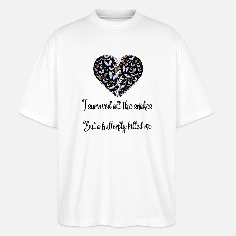 Cœur de Papillon - T-shirt bio Blaster 2.0 coupe oversize Stanley/Stella Unisexe - blanc