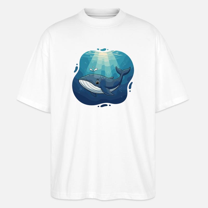 Ozeanischer Wal im Sonnenlicht - Stanley/Stella Oversized Unisex Bio T-Shirt Blaster 2.0 - Weiß
