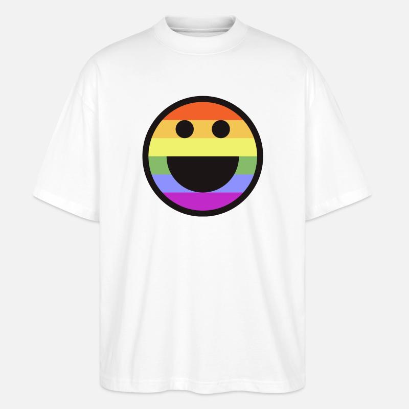 Rainbow LGBTQ Pride - Stanley/Stella Oversized Unisex Organic T-shirt Blaster 2.0 - white