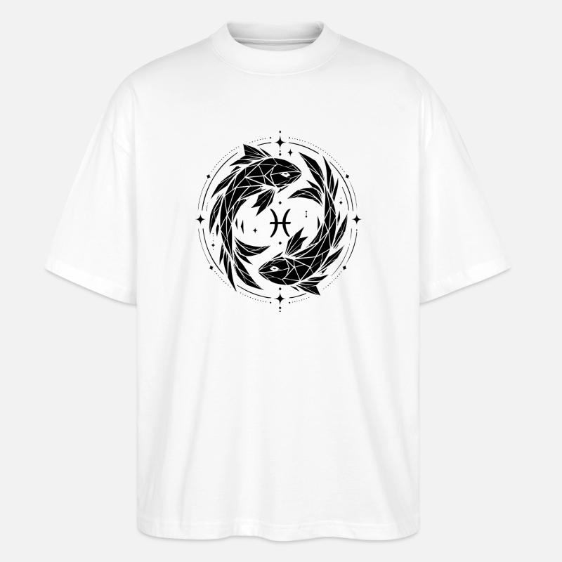 Fische Symbol – Sanft & Modern - Stanley/Stella Oversized Unisex Bio T-Shirt Blaster 2.0 - Weiß