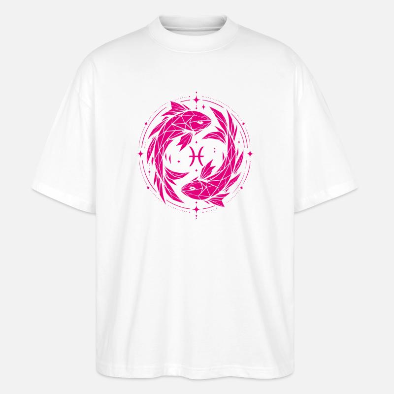 Fische Symbol – Sanft & Modern - Stanley/Stella Oversized Unisex Bio T-Shirt Blaster 2.0 - Weiß