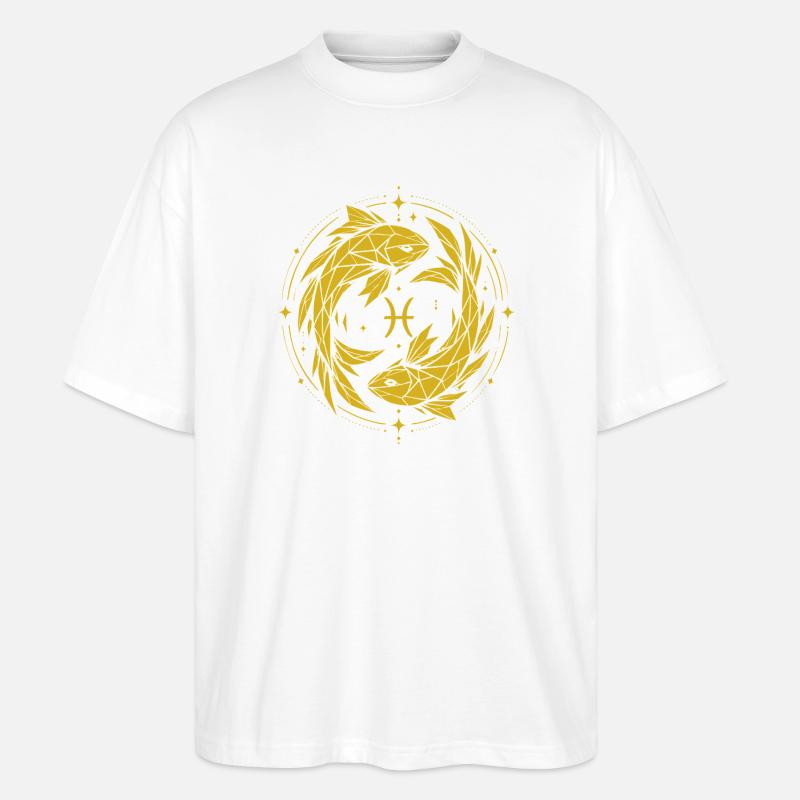 Fische Symbol – Sanft & Modern - Stanley/Stella Oversized Unisex Bio T-Shirt Blaster 2.0 - Weiß