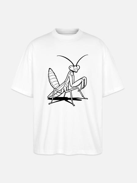 praying mantis - Stanley/Stella Oversized Unisex Organic T-shirt Blaster 2.0 - white