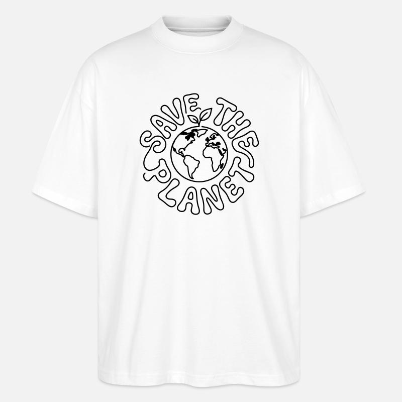 Save the planet - Stanley/Stella Oversized Unisex Organic T-shirt Blaster 2.0 - white