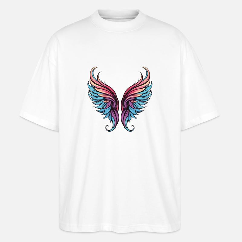 Flügel Symbol - Stanley/Stella Oversized Unisex Bio T-Shirt Blaster 2.0 - Weiß