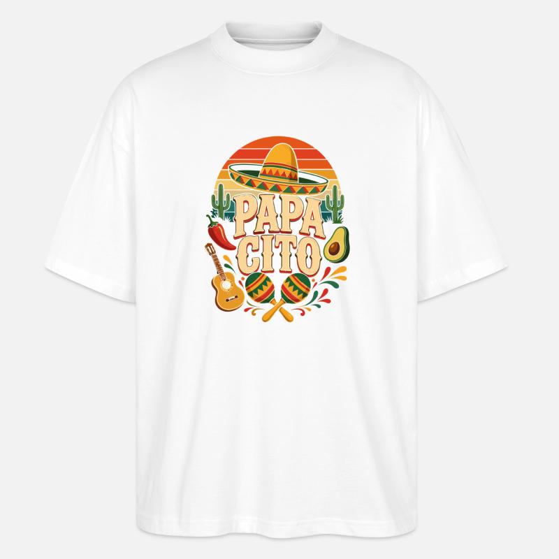 Papa Cito Fiesta Bild - Stanley/Stella Oversized Unisex Bio T-Shirt Blaster 2.0 - Weiß