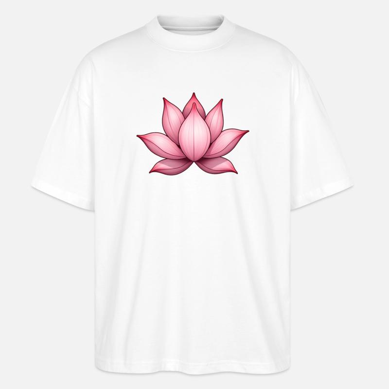 Nénuphar fleur de lotus - T-shirt bio Blaster 2.0 coupe oversize Stanley/Stella Unisexe - blanc