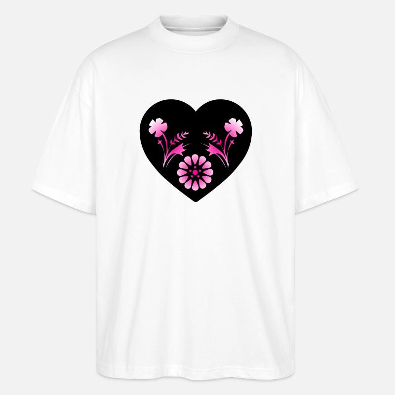 Blumen - Stanley/Stella Oversized Unisex Bio T-Shirt Blaster 2.0 - Weiß