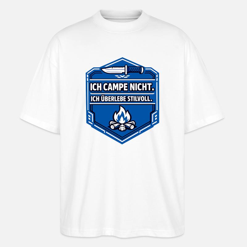 J’aime juste camper - T-shirt bio Blaster 2.0 coupe oversize Stanley/Stella Unisexe - blanc