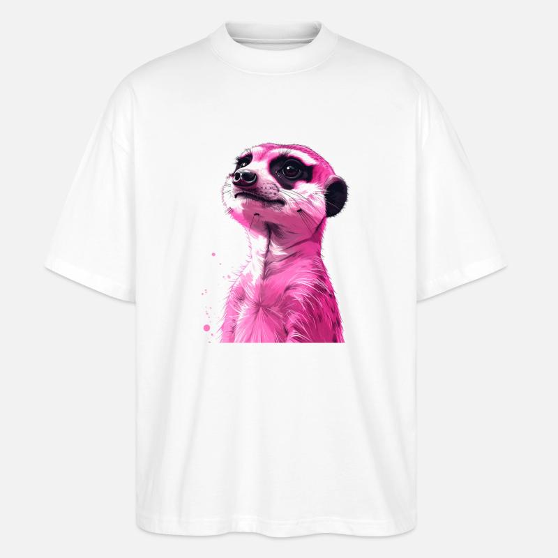 Suricate rose - T-shirt bio Blaster 2.0 coupe oversize Stanley/Stella Unisexe - blanc