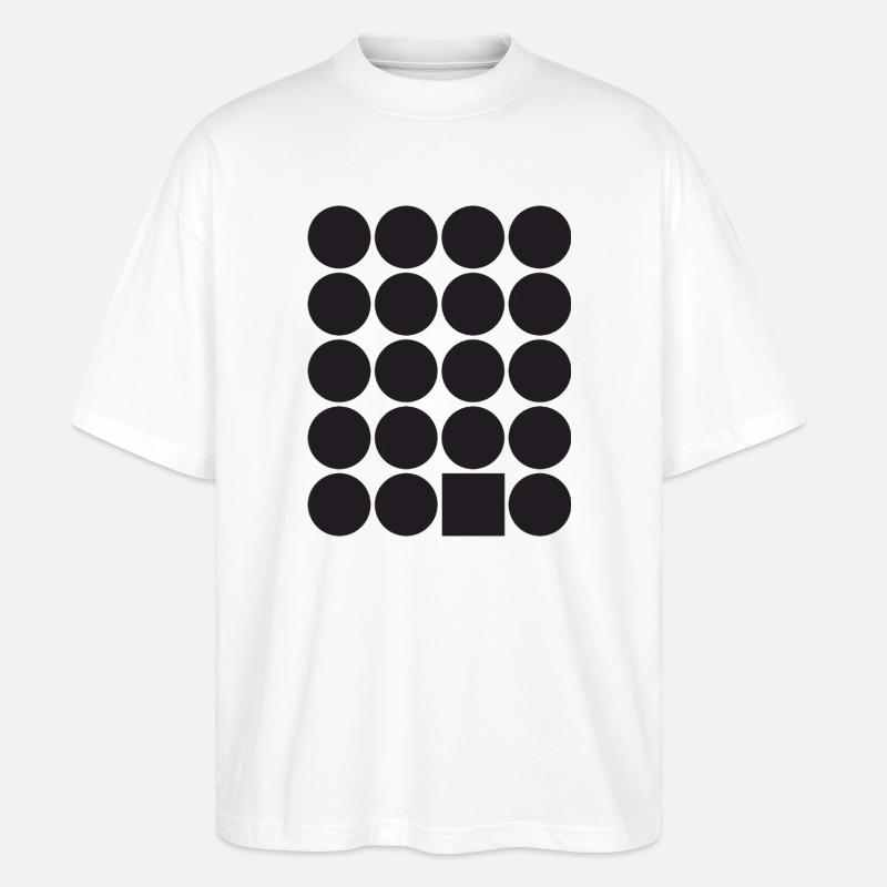 Geometric Dot Grid with a Square - Stanley/Stella Oversized Unisex Organic T-shirt Blaster 2.0 - white