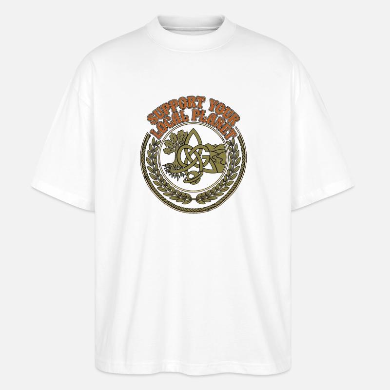 Support Your Local Planet - Stanley/Stella Oversized Unisex Organic T-shirt Blaster 2.0 - white