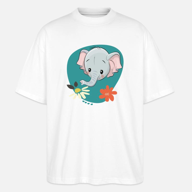 Elefant - Stanley/Stella Oversized Unisex Bio T-Shirt Blaster 2.0 - Weiß