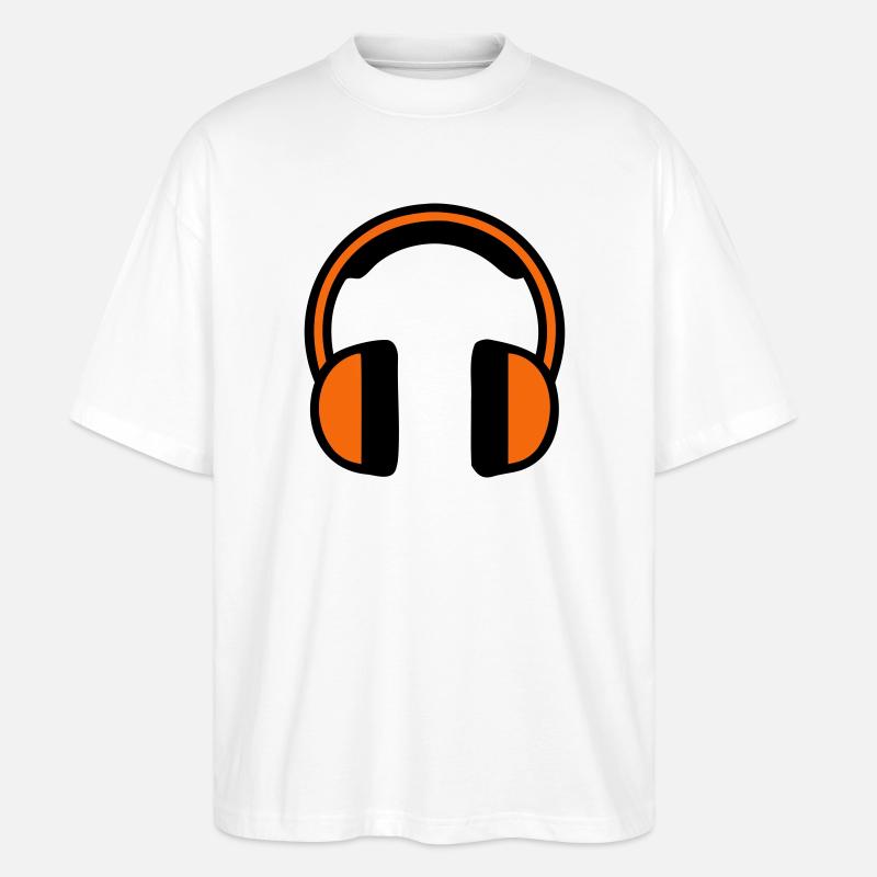 Gehörschutz Kopfhörer Baustelle - Stanley/Stella Oversized Unisex Bio T-Shirt Blaster 2.0 - Weiß