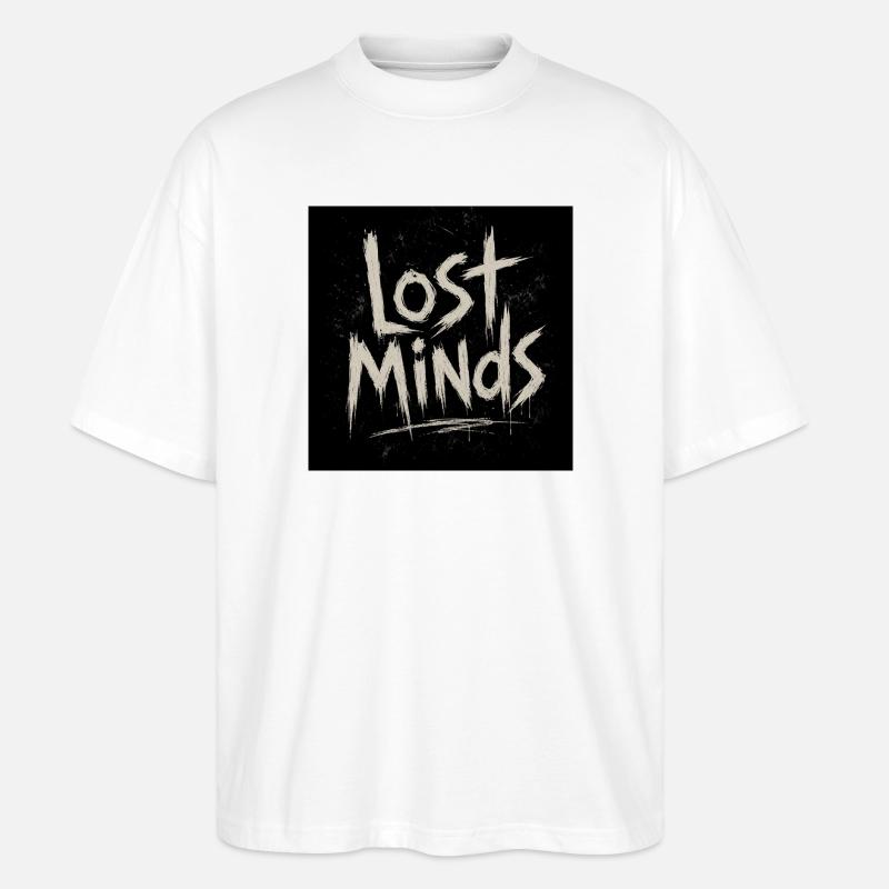 Lost Minds Grunge-Buchstaben - Stanley/Stella Oversized Unisex Bio T-Shirt Blaster 2.0 - Weiß
