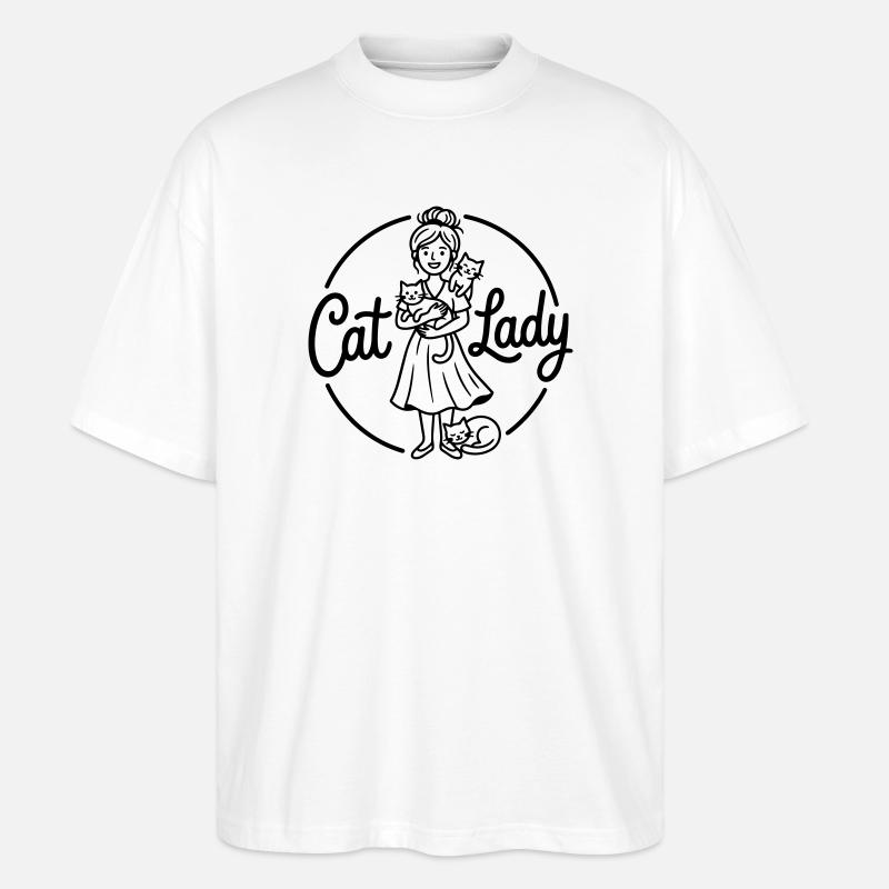 katten vrouw - Stanley/Stella Oversized Unisex Organic T-shirt Blaster 2.0 - white