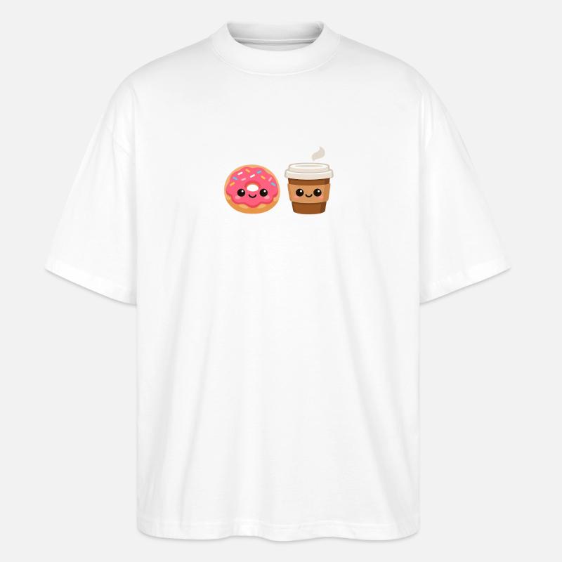 Donut- und Kaffeefreunde - Stanley/Stella Oversized Unisex Bio T-Shirt Blaster 2.0 - Weiß