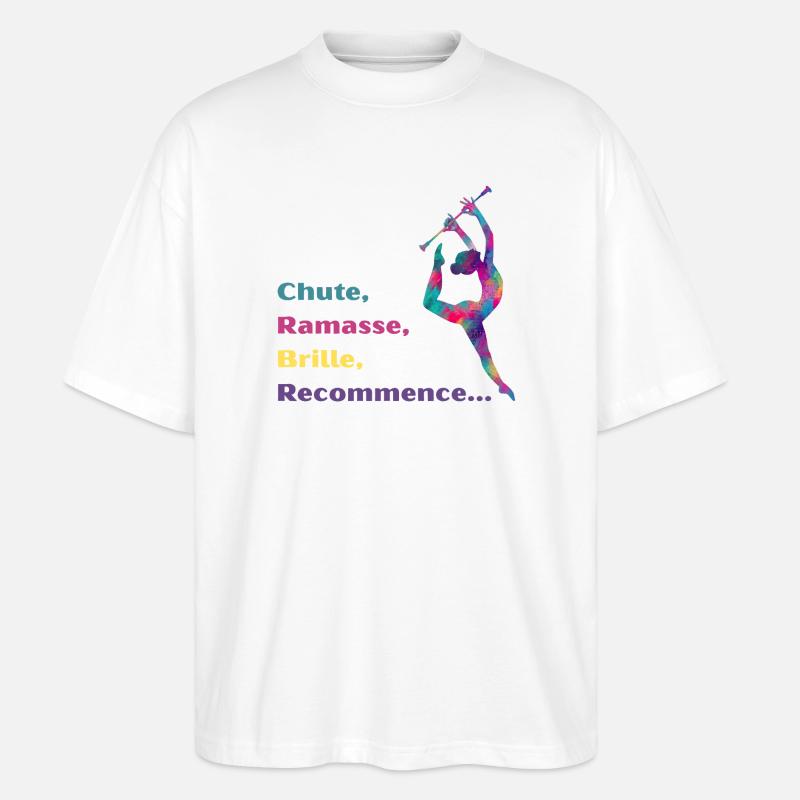 Chute-_Ramasse-_Recommence-- - T-shirt bio Blaster 2.0 coupe oversize Stanley/Stella Unisexe - blanc
