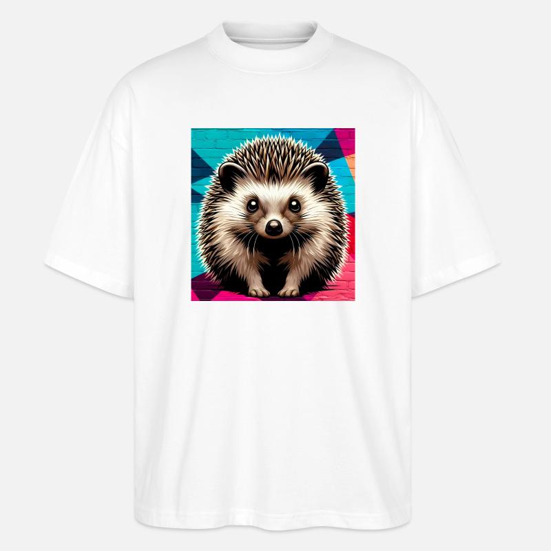 hérisson - T-shirt bio Blaster 2.0 coupe oversize Stanley/Stella Unisexe - blanc