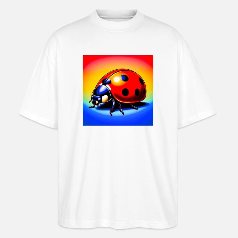 Marienkäfer - Stanley/Stella Oversized Unisex Bio T-Shirt Blaster 2.0 - Weiß
