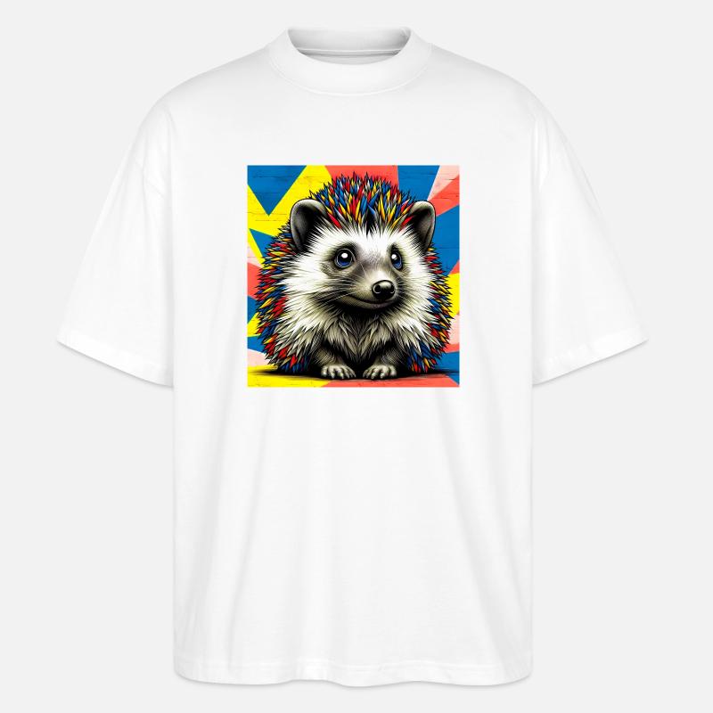hérisson - T-shirt bio Blaster 2.0 coupe oversize Stanley/Stella Unisexe - blanc