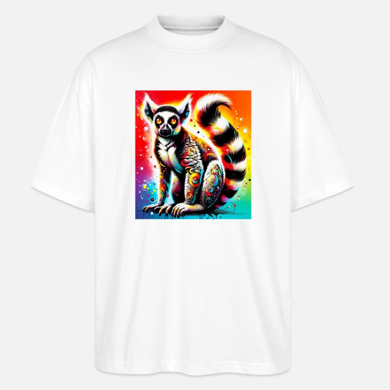 Lemur - Stanley/Stella Oversized Unisex Bio T-Shirt Blaster 2.0 - Weiß