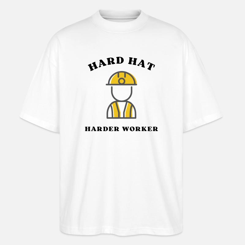 Baustellenheld Silhouette - Stanley/Stella Oversized Unisex Bio T-Shirt Blaster 2.0 - Weiß