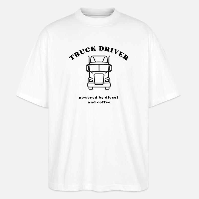 Vue frontale du camion Line - T-shirt bio Blaster 2.0 coupe oversize Stanley/Stella Unisexe - blanc