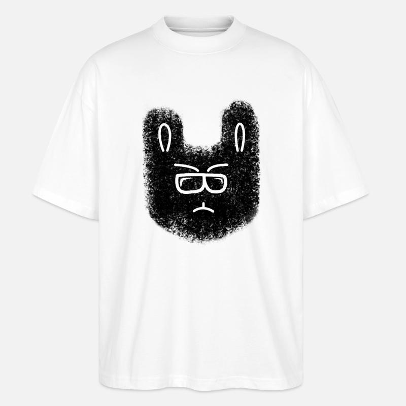 Nerd bunny with glasses - Stanley/Stella Oversized Unisex Organic T-shirt Blaster 2.0 - white