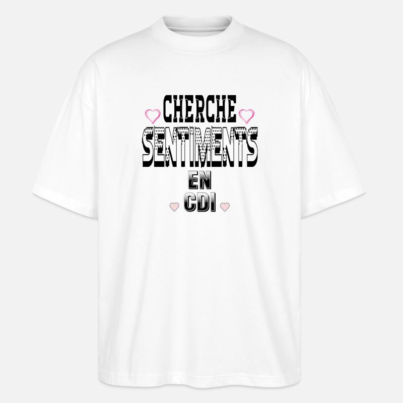 Cherche Sentiments en CDI - T-shirt bio Blaster 2.0 coupe oversize Stanley/Stella Unisexe - blanc