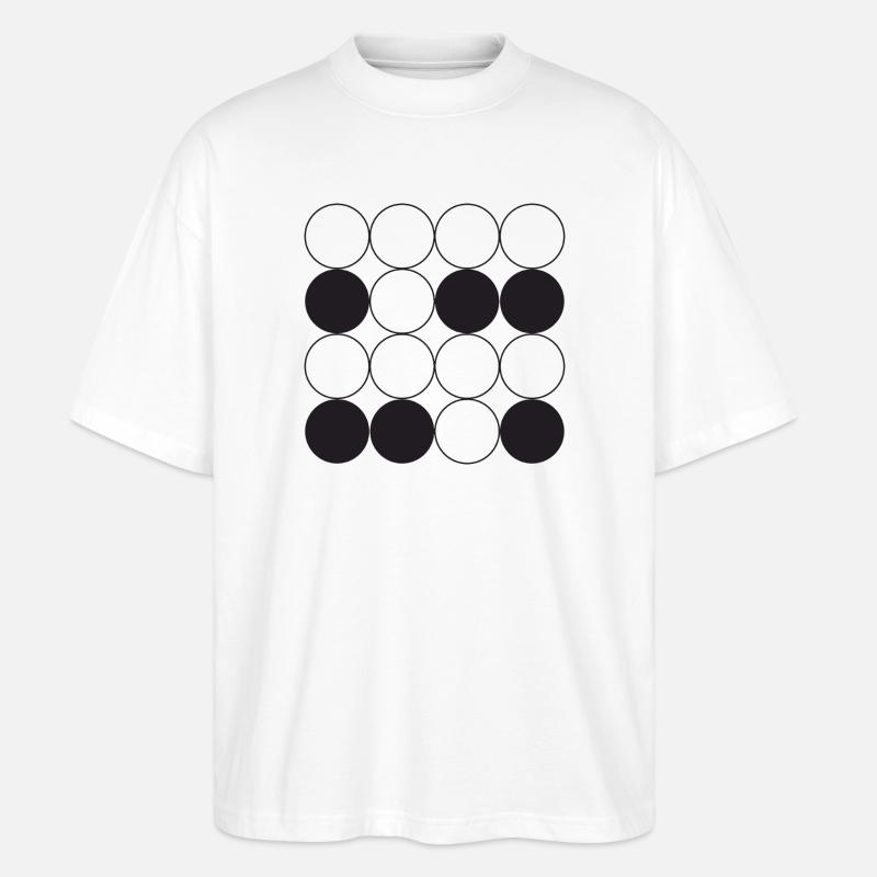 Conception en grille circulaire - T-shirt bio Blaster 2.0 coupe oversize Stanley/Stella Unisexe - blanc