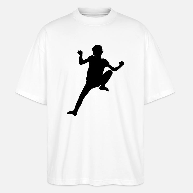 Spider Climber Boy – Climbing Adventure - Stanley/Stella Oversized Unisex Organic T-shirt Blaster 2.0 - white
