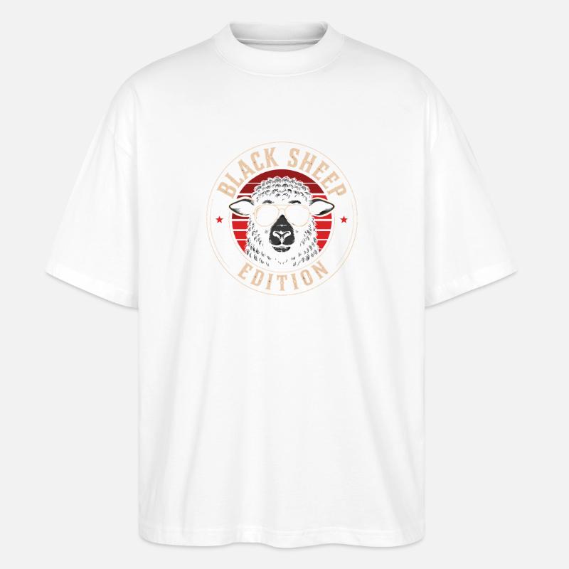 Black Sheep Edition Retro Logo Tee - Stanley/Stella Oversized Unisex Bio T-Shirt Blaster 2.0 - Weiß