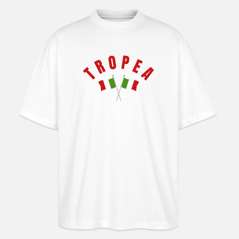 Blason du drapeau italien TROPEA - T-shirt bio Blaster 2.0 coupe oversize Stanley/Stella Unisexe - blanc
